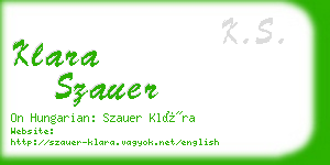 klara szauer business card